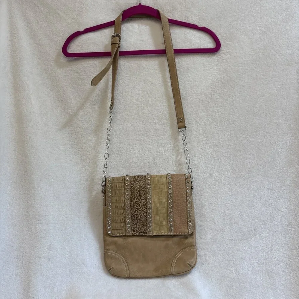 Silverake Elegant Silver Rhinestone Multi Pattern‎ Crossbody Purse Adjustable